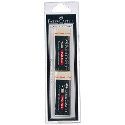 Afbeelding van Faber Castell Blister 2 gum goudfaber wit