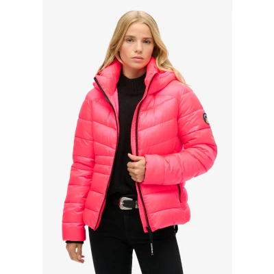 Afbeelding van Superdry Vrouwen Gewatteerde Fuji jas met Capuchon Roze Grootte: 34