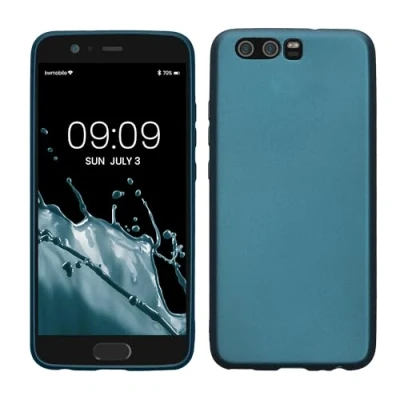 Afbeelding van kwmobile telefoonhoesje geschikt voor Huawei P10 Hoesje smartphone Back cover in Metallic carabisch blauw