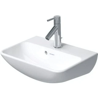 Afbeelding van Duravit Me by starck fontein 450x155x320mm z/krgat met overloop wit Minimalistisch design