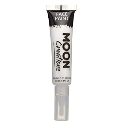 Afbeelding van Verf voor gezicht en lichaam met een penseel van Moon Creations 15 ml wit