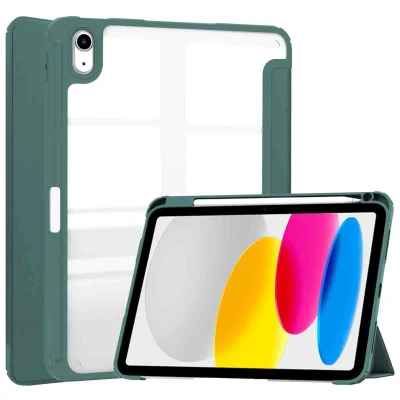 Afbeelding van Apple iPad 10 (2022) 10.9 inch Hoes: imoshion Trifold Hardcase Bookcase Shockproof/Valbescherming Hardcase,Bookcase Groen Kunststof Tablet