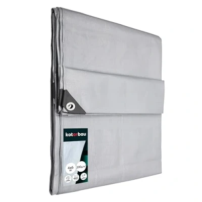 Afbeelding van KOTARBAU® Afdekzeil Polyethyleen 4 x 6 m Zilver 200 g/m2 Waterdicht Zeil Afdekking Beschermzeil voor Meubels uv bestendig bescherming buiten