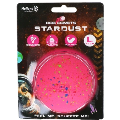 Afbeelding van Dog Comets Stardust Ø 7,5 cm Hondenspeelgoed 100% Rubber Hondenbal Tennisbal Roze Large