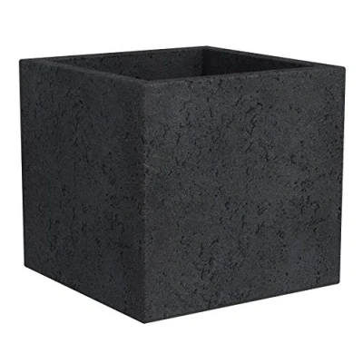 Afbeelding van Pflanzenservice overpotten Scheurich C Cube 29 x 27 cm, Stony Black