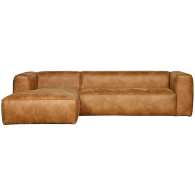 Afbeelding van Woood Bean hoekbank leder links cognac Leer