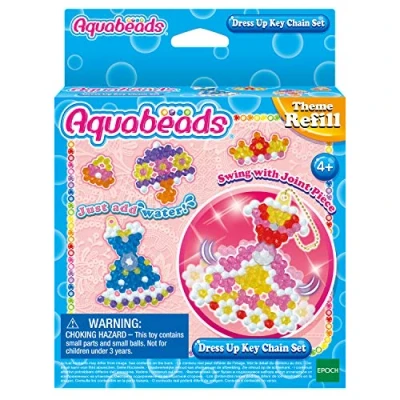 Afbeelding van Aquabeads thema navulling sleutelhanger set verkleden