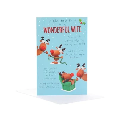 Afbeelding van UK Greetings Kerstkaart voor vrouw grappig ontwerp