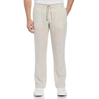 Afbeelding van Perry Ellis Linnen broek met trekkoord voor heren Casual, Natuurlijk linnen, 32W / 32L