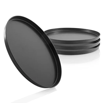 Afbeelding van Pizzablek Set van 4 anti aanbak 28 cm rond praktische bakplaat veelzijdig
