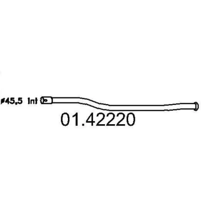 Afbeelding van MTS 01.42220 Uitlaatpijp 1450mm Achter voor einddemper