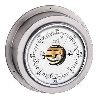 Afbeelding van TFA Dostmann Maritim analoge barometer, 29.4024.54.B, voor weersvoorspelling, gemaakt in Duitsland, zilver