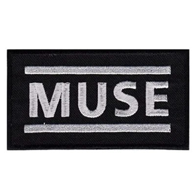 Afbeelding van Hotrodspirit patches van de groep Muse zwart en wit Pop Rock 9 x 5 cm opnaaibaar om op te strijken