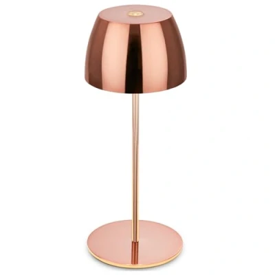 Afbeelding van Briloner Serina Mini Snoerloze LED tafellamp IP44 7503013 Dimbaar Touch Spatwaterdicht Snoerloos Verwisselbare batterij en lichtbron Ø8 x 20 cm Koper