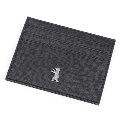 Afbeelding van Berliner Bags Hugo Premium kaarthouder van leer met RFID bescherming, creditcardhouder voor 6 kaarten dames en heren zwart, Minimalistisch