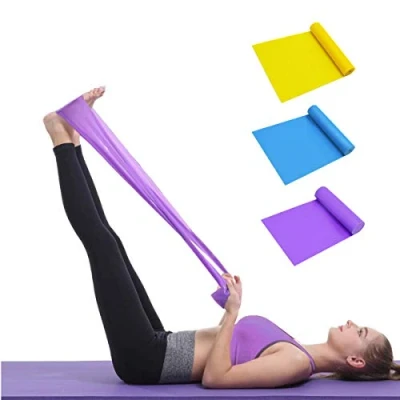 Afbeelding van weerstandsbanden set, [Set van 3] 1,5M huidvriendelijke oefeningsyoga banden met 3 weerstandsniveaus,Workout voor dames/heren,Ideaal krachttraining, Yoga, Pilates, Fitness