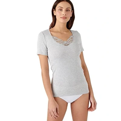 Afbeelding van Damart T shirt met Guipure thermolactyl afwerking