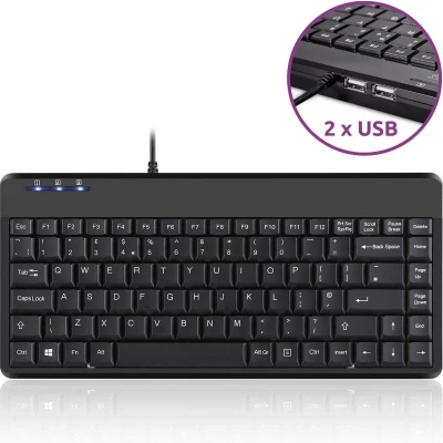 Afbeelding van Perixx Periboard 409H Ergonomisch toetsenbord USB Hub 2 x poorten Stille toetsen QWERTY/US