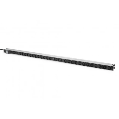 Afbeelding van DIGITUS Basic IT PDU, 1 fase 32 A, 24 x C13, 4 C19, 3 m stroomkabel, stekker IEC 60309 zwart