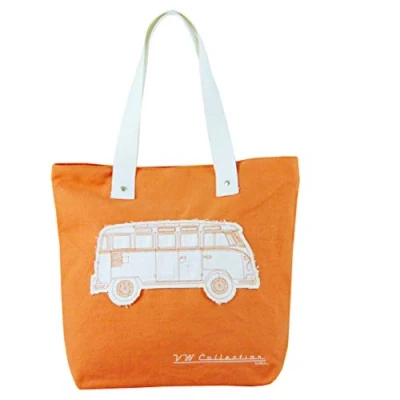 Afbeelding van BRISA VW Collection Volkswagen T1 Bus Transporter Canvas Shopper Zak Oranje