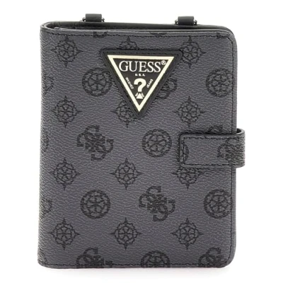 Afbeelding van GUESS Identiteitskaarthoesje Wilder Travel Passport Holder Charcoal Donkergrijs