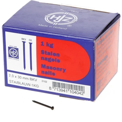 Afbeelding van Hjz Stalen nagel bombe kop blauw 30 x 2.0mm 1kg
