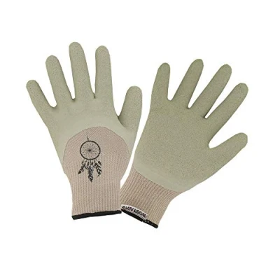 Afbeelding van Boho Beige Plantation Repot bamboevezels en latex Tuinhandschoen van ROSTAING Maat 07