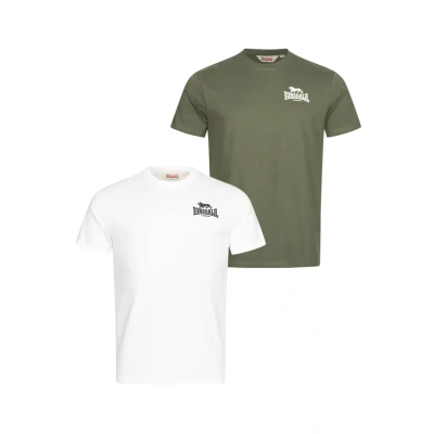 Afbeelding van Lonsdale Normale Passform Doppelpack Blairmore Tshirt print, Heren, Maat: 3XL, Green white