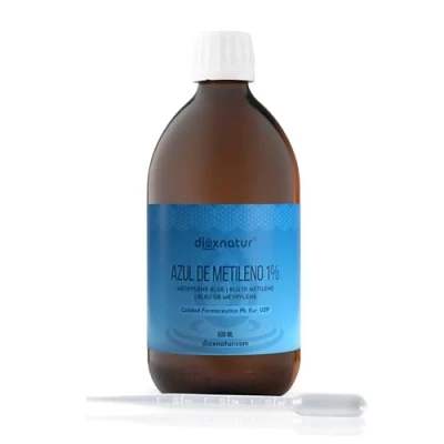 Afbeelding van Dioxnatur ® Methyleenblauw, oplossing 1% USP, farmaceutische kwaliteit, 500 ml, met pipet, Spaans merk