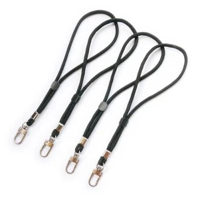 Afbeelding van trage.band® Korte verstelbare polsband met karabijnhaak, 4 stuks, zwart