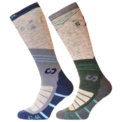 Afbeelding van Skisok Sinner Unisex Mountain Ski Double Pack Grijs Schoenmaat 45 47