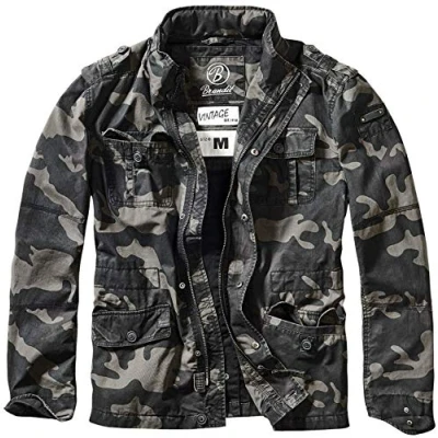 Afbeelding van Brandit Britannia Vintage overgangsjas voor heren, legerjas, outdoorjas, meerkleurig (Darkcamo 4), S
