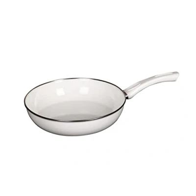 Afbeelding van Riess, 0057 033, keramische glazen pan wit 28, CLASSIC emaillepan, diameter 28 cm, hoogte 6,5 inhoud 2,2 liter, emaille, wit, inductie