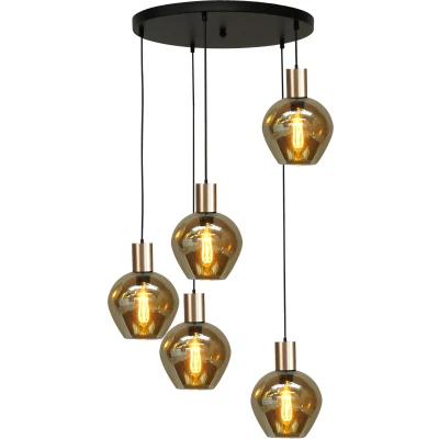 Afbeelding van Masterlight Bounty Hanglamp Ø50cm 5 lichts E27 Zwart