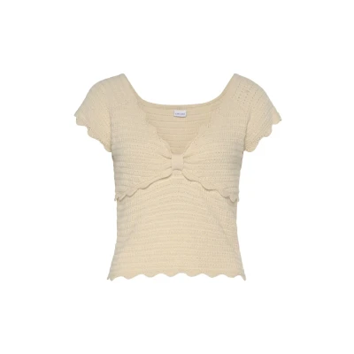 Afbeelding van Vivance Kurzarm Tshirt basic, Dames, Maat: 32/34, Beige