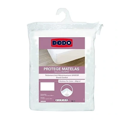 Afbeelding van DODO Matrasbeschermer, absorberend, fleece, katoen, 90 x 190 cm, voor eenpersoonsbed, kwarts, zacht en comfortabel, machinewasbaar op 95 C