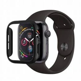 Afbeelding van Apple Watch 44 mm Hoes: Spigen Thin Fit Case Backcover,Hardcase,Bumper Zwart Kunststof Smart Covers