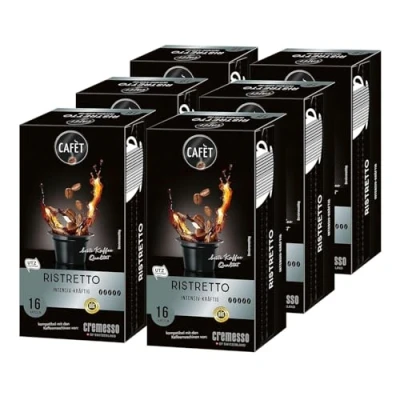 Afbeelding van Cafet voor Cremesso, koffiecapsules Ristretto 96 stuks (6 x 16 Stuks)