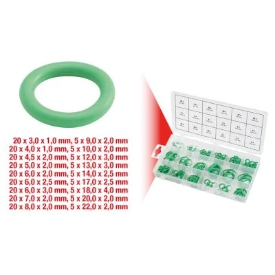 Afbeelding van Assortiment O ringen, HNBR, binnen Ø 3 22mm, 225 delig KS Tools 970.0260