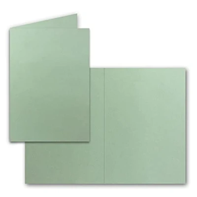 Afbeelding van FarbenFroh by GUSTAV NEUSER 25 x vouwkaarten DIN A6, eucalyptus (groen) 10,5 14,8 cm blanco dubbele kaarten voor uitnodigingen, wenskaarten