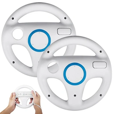 Afbeelding van AMEEGO Stuurwiel Ontwerp Stand Mario Kart Racing Game Voor Wii Controller 2 STKS (Wit)