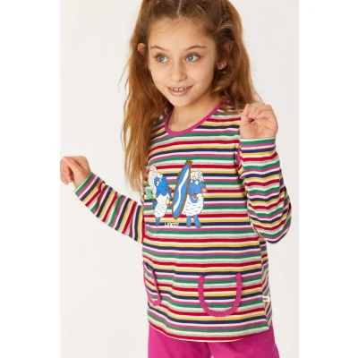 Afbeelding van Woody Meisjes Dames Pyjama multicolor maat 164/14J