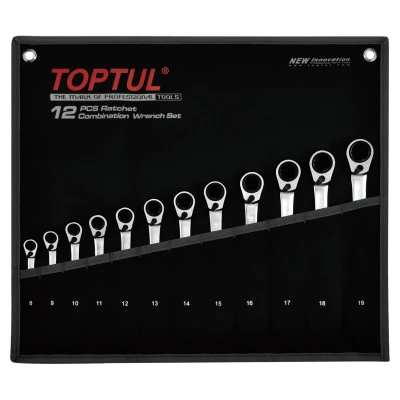 Afbeelding van Ratelsleutelset TOPTUL 12st (8 9 10 11 12 13 15 16 17 18 19 mm)