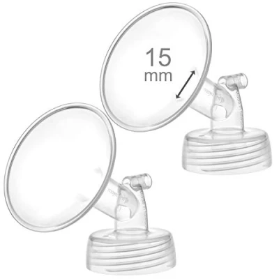 Afbeelding van 2x 15 mm Maymom brede hals pomponderdelen voor Spectra S1/S2 pompen; incl. halsflens; niet originele flens; vervanging Shield (15 twee flensen) (Spectra pomponderdelen)