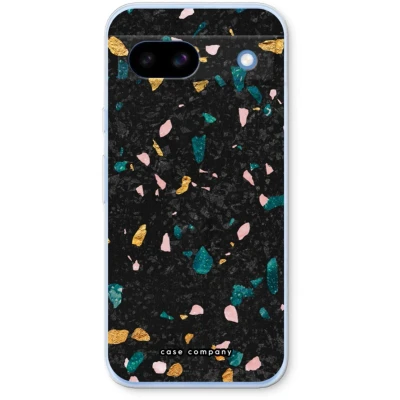 Afbeelding van Case Company® hoesje geschikt voor Google Pixel 8a Terrazzo N10 Soft Cover Telefoonhoesje Bescherming aan alle Kanten en Schermrand