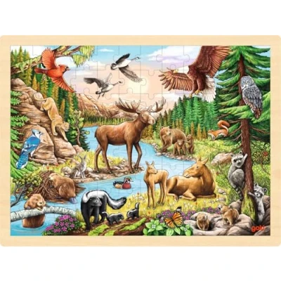 Afbeelding van Goki Houten Legpuzzel Noord Amerikaanse Wildernis, 96st.