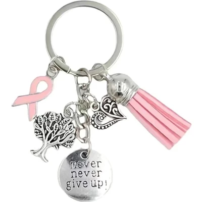 Afbeelding van Sleutelhanger met tekst ( Never Give Up)