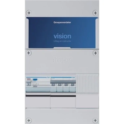 Afbeelding van Hager groepenkast 3 fase 1 krachtgroep B16A, Aardlekschakelaar 4 P 220 x 365mm