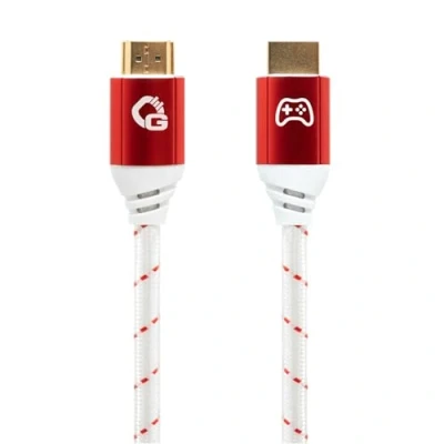 Afbeelding van OEHLBACH GAMING New Game Red HDMI 2.1b kabel, Ultra High Speed gecertificeerd, 8K @60Hz, eARC, ALLM, VRR, DSC, compatibel met PS5, Xbox Series X/S, Nintendo Switch, PC, wit, 1 stuk