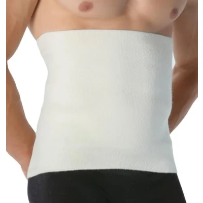 Afbeelding van Easy8 (wit, XXL buiktrainer voor heren, lendenwervelkolom, buikriem dames, buikgordel van wol rugpijn, buik, buikriem, elastische lendenwervelband